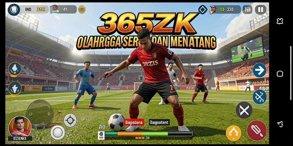 Tampilan dinamis dan seru dari gameplay olahraga di 365ZK.