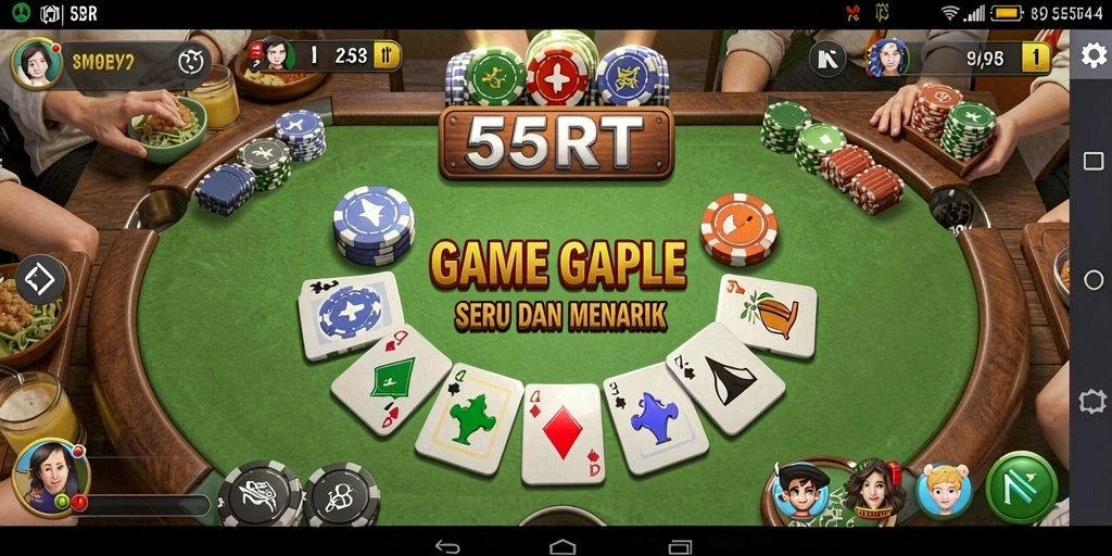 Tampilan gameplay seru Gaple di 55RT.