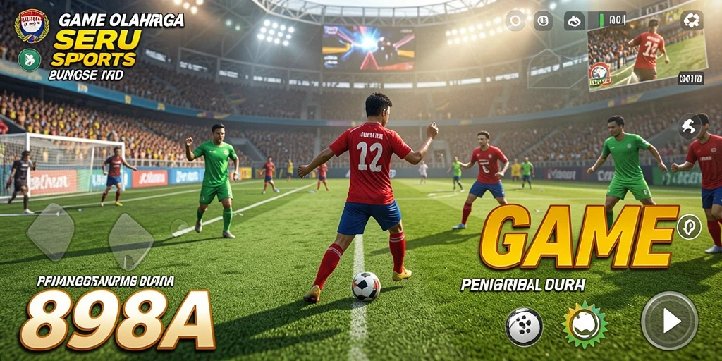 Screenshot utama 898A menunjukkan gameplay seru ala olahraga.