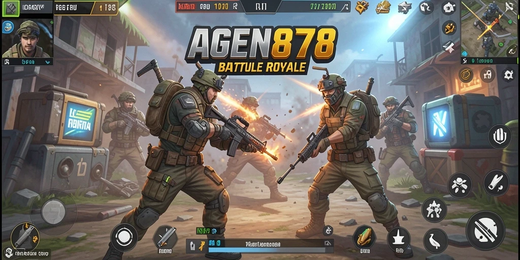 Screenshot gameplay AGEN878 menampilkan aksi pertempuran yang intens dan mendebarkan.