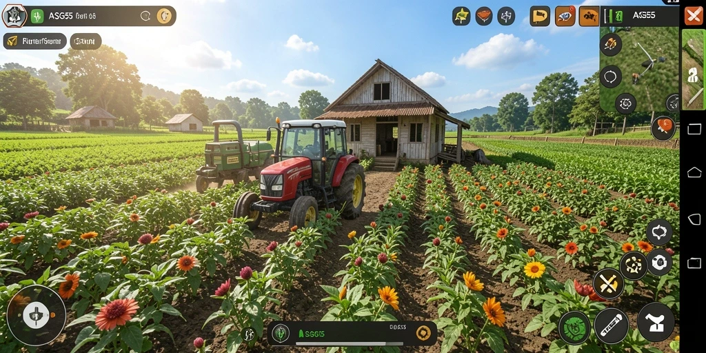 Tampilan gameplay ASG55 yang menarik dan realistis dalam berkebun.