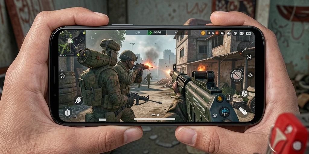 Screenshot F7F7 memperlihatkan intensitas pertempuran FPS yang seru.