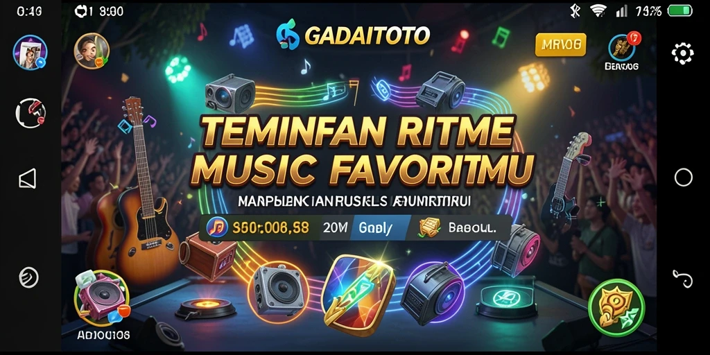 Screenshot dari gameplay GADAITOTO dengan pengalaman musik interaktif.