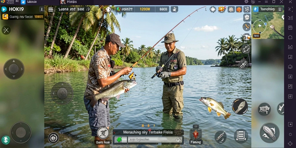 Screenshot gameplay HOKI9 menampilkan aksi memancing yang seru dan grafis yang menawan.