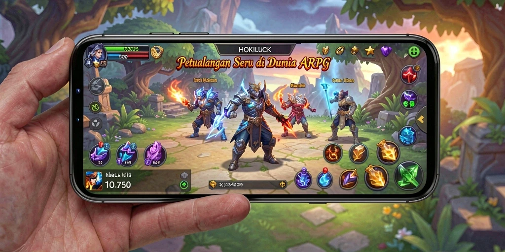 Tampilan gameplay HOKILUCK yang mendebarkan dalam pertarungan ARPG.
