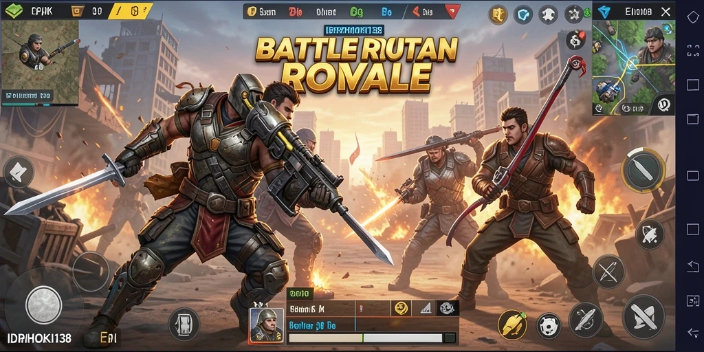 Screenshot utama IDRHOKI138 menampilkan aksi seru dalam permainan Battle Royale.