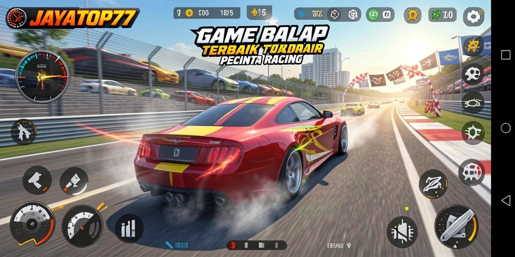 Screenshot menarik menunjukkan gameplay balap di JAYATOP77.