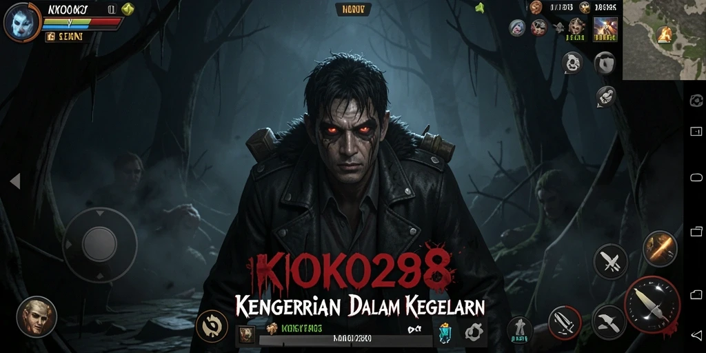 Screenshot menegangkan dari gameplay KOKO288 yang kental dengan nuansa horror.