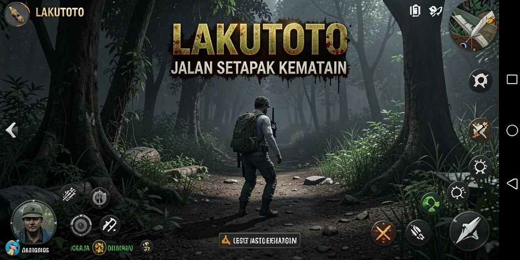 Tampilan gameplay LAKUTOTO yang mencekam dan menakutkan.