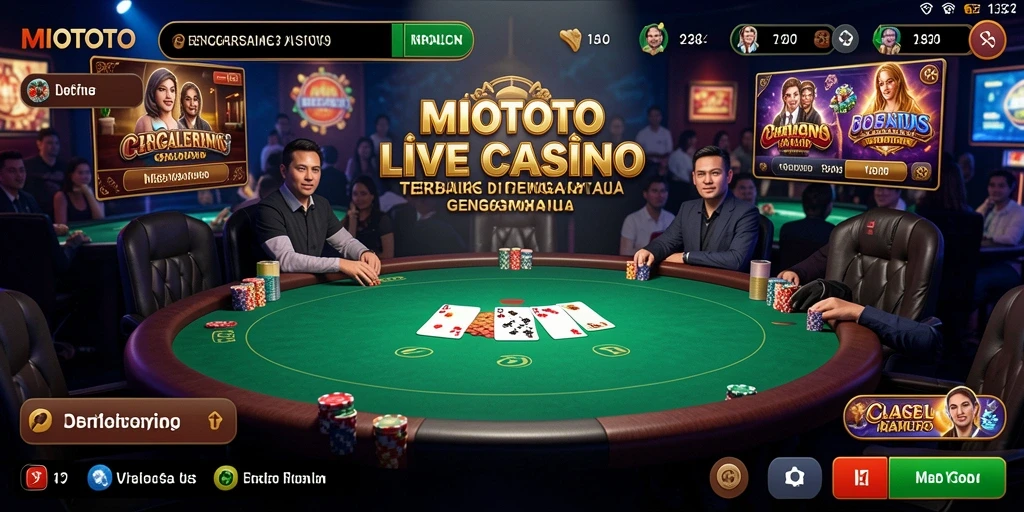 Screenshot MIOTOTO menampilkan dealer dan permainan langsung yang menarik.
