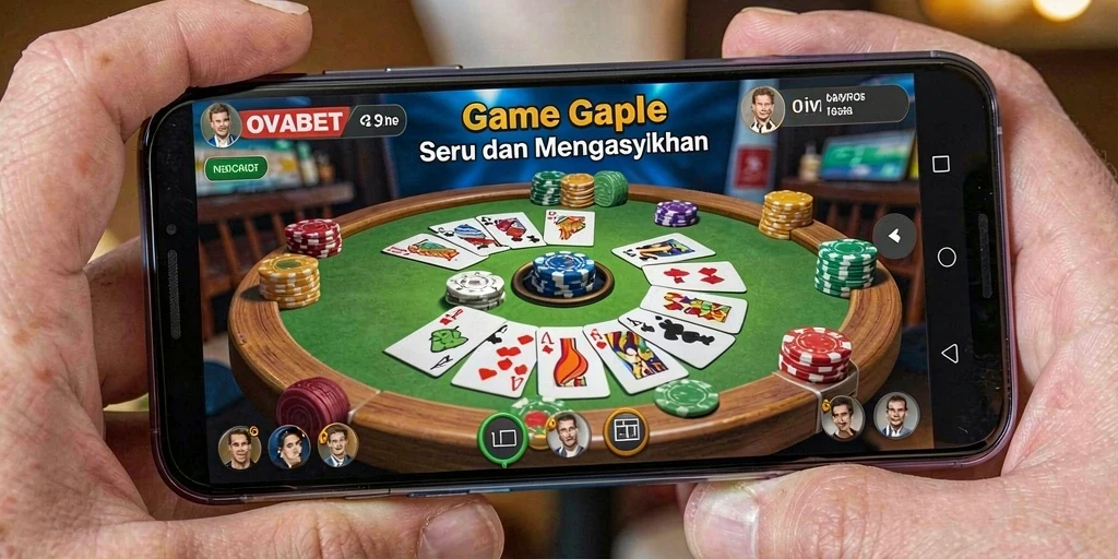 Screenshot gameplay seru dari OVABET yang menunjukkan aksi Gaple.