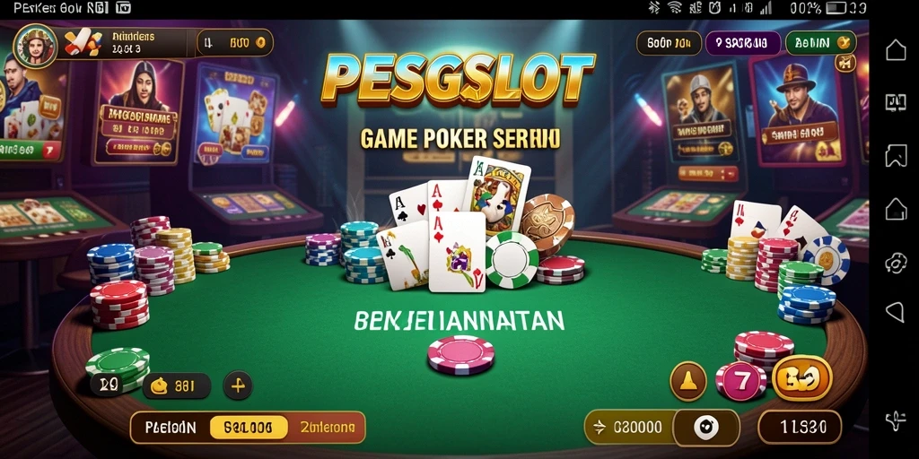 Tampilan utama PESGSLOT dengan aktivitas gameplay Poker yang seru.