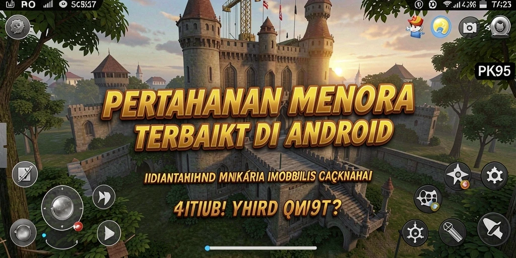 Screenshot gameplay PK95 menampilkan pertempuran menara yang seru.