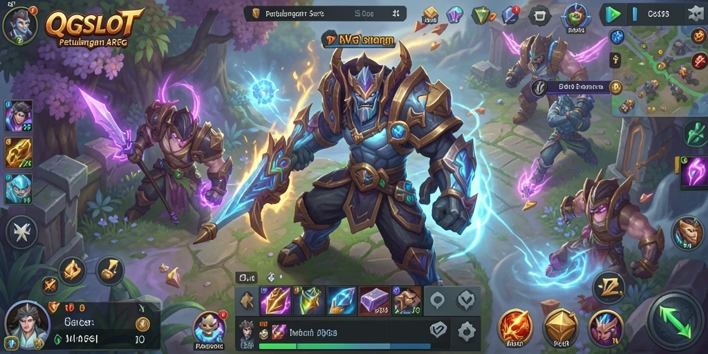 Screenshot gameplay ARPG QQSLOT yang penuh aksi.