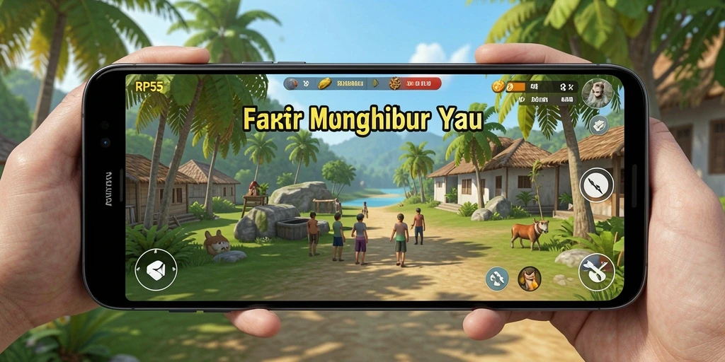 Tangkapan layar gameplay RP55 menampilkan keseruan bermain dengan berbagai mini-game.