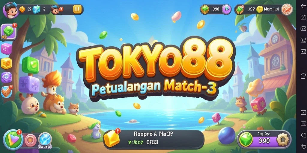 Tampilan gameplay seru dari TOKYO88 dengan aksi mencocokkan item.