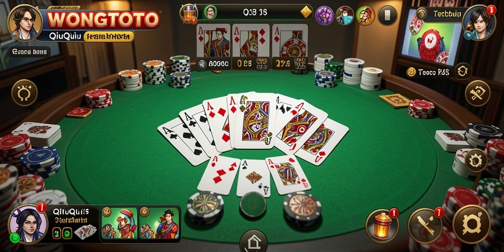 Screenshot WONGTOTO menampilkan gameplay QiuQiu yang seru.